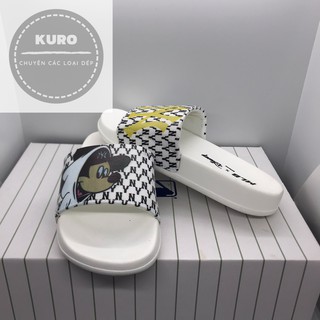 [Bản 11] Dép Quai Ngang 𝐌𝐋𝐁 trắng ny mickey nam nữ, dép lê mickey ny siêu êm Full box