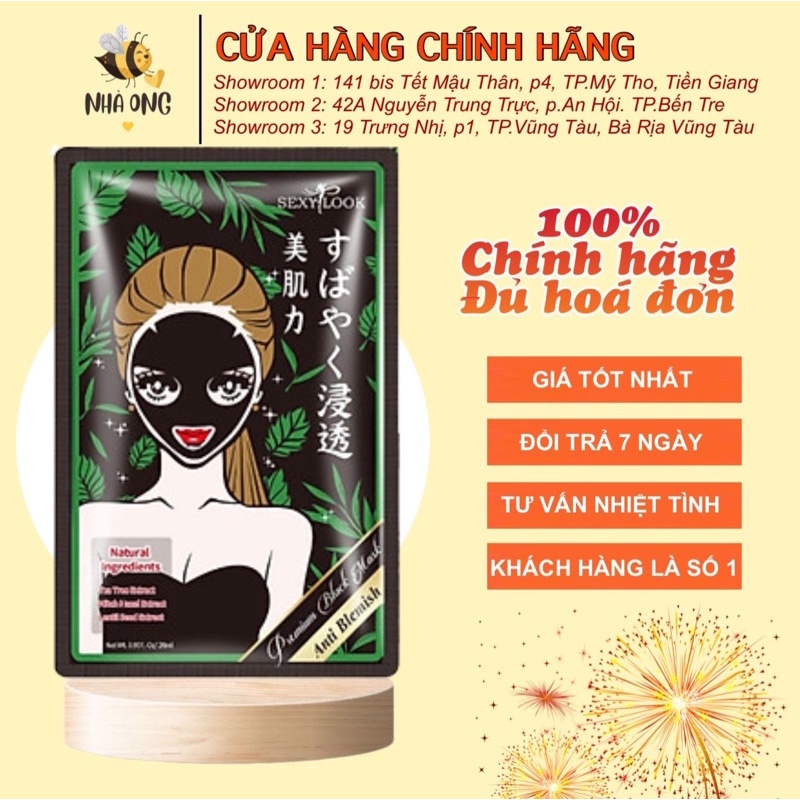 Mặt Nạ Đen Tràm Trà giảm mụn Sexylook Anti Blemish Black Facial Mask 28ml
