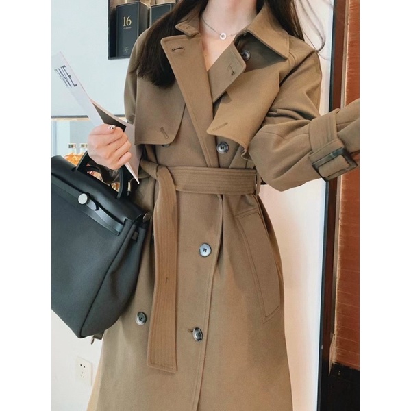 Áo khoác mangto dạ khuy tròn đai tay chuẩn hãng VANE