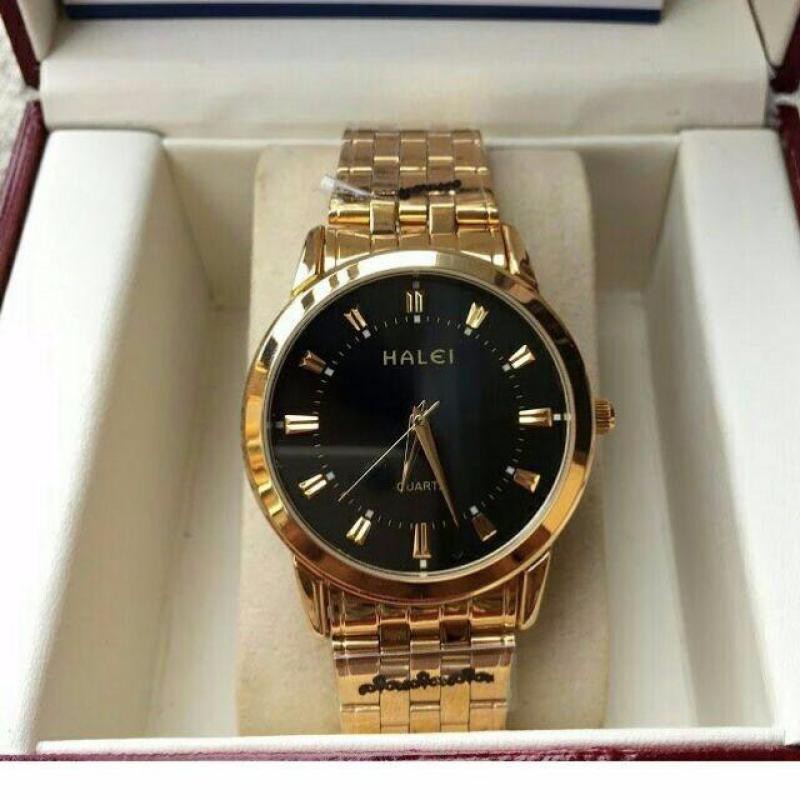 Đồng hồ cặp đôi nam nữ Halei mặt đen dây da kim loại chính hãng - Monwatch | BigBuy360 - bigbuy360.vn