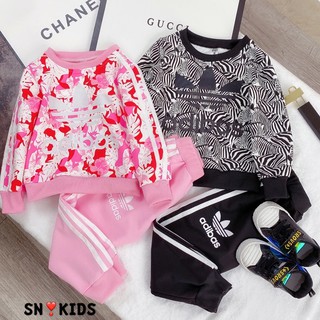 Bộ adidas hoa cho bé 20-30kg