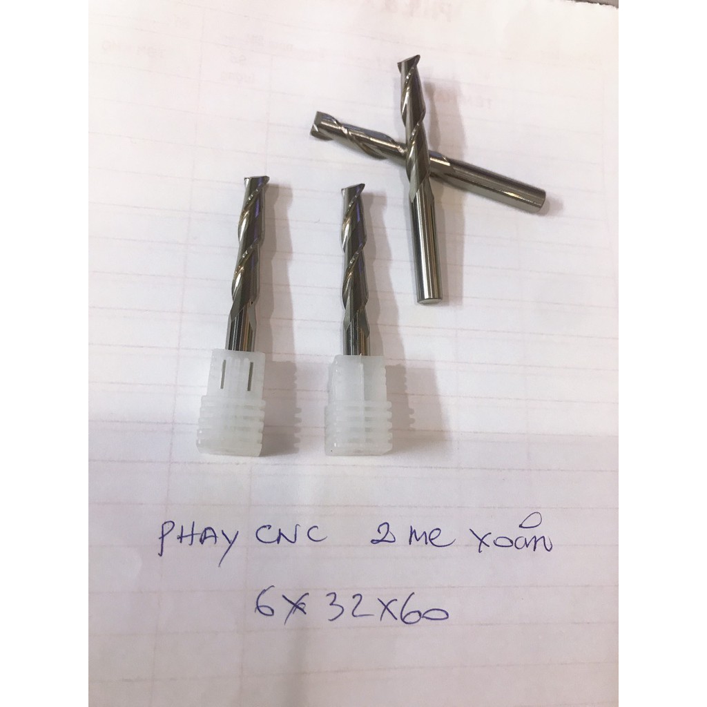 MŨI PHAY 2 ME XOẮN CNC 6 X 32mm 1 mũi