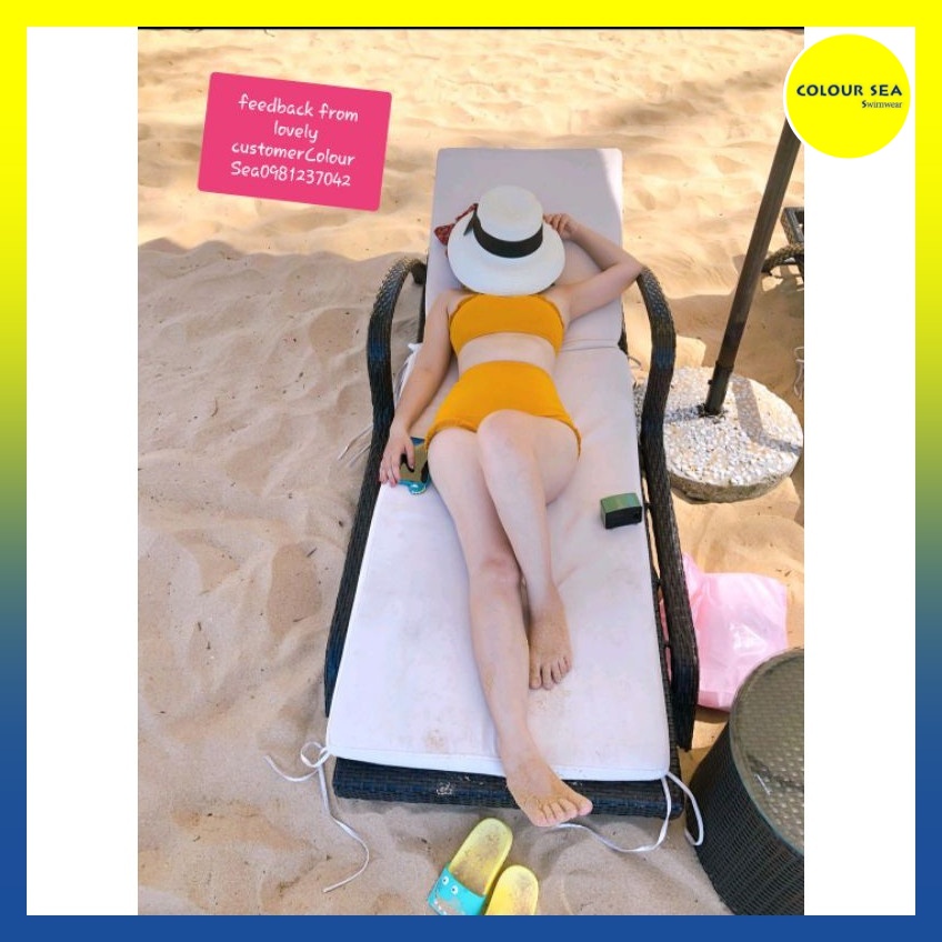 Bikini Vàng Cam 2 mảnh cạp cao (hàng quãng châu) | BigBuy360 - bigbuy360.vn