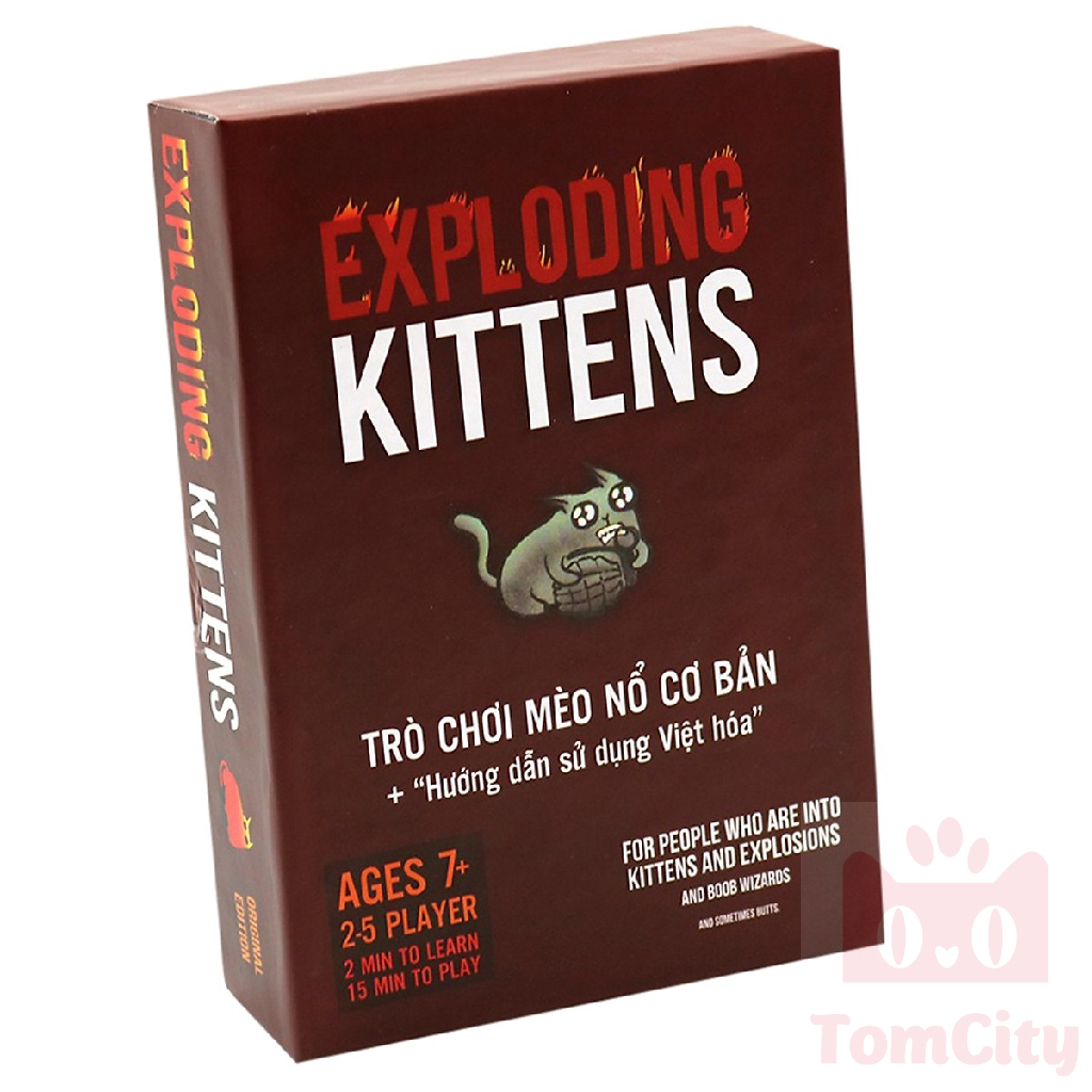 - Bài mèo Exploding Kittens - Mèo Nổ Đỏ Cơ Bản
