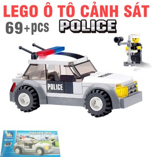 Bộ ghép hình lego mô hình xe ô tô cảnh sát 69 chi tiết No.6731 đồ chơi cho bé