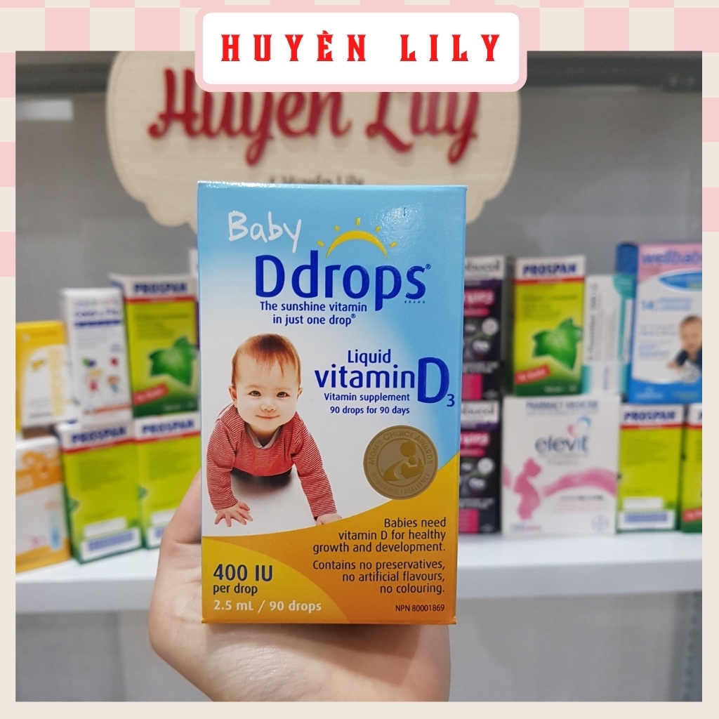 Vitamin Baby Ddrops Vitamin D3 cho trẻ sơ sinh 90 giọt của Mỹ