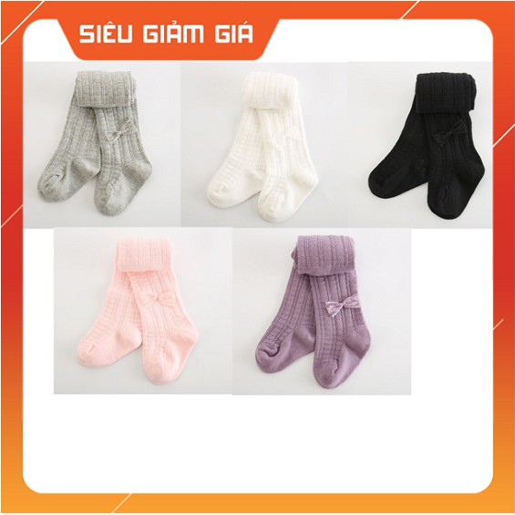 Quần tất len bé gái chất len cotton siêu ấm siêu co giãn cho bé thoải mái vận động