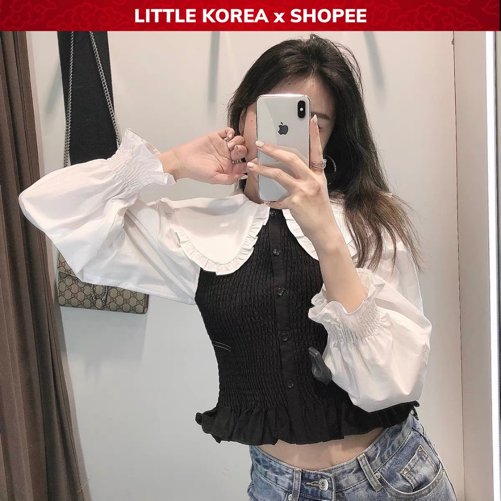 Áo Sơ Mi Nữ Cổ Bèo Tay Phồng Tiểu Thư Hàn Quốc - LITTLE KOREA