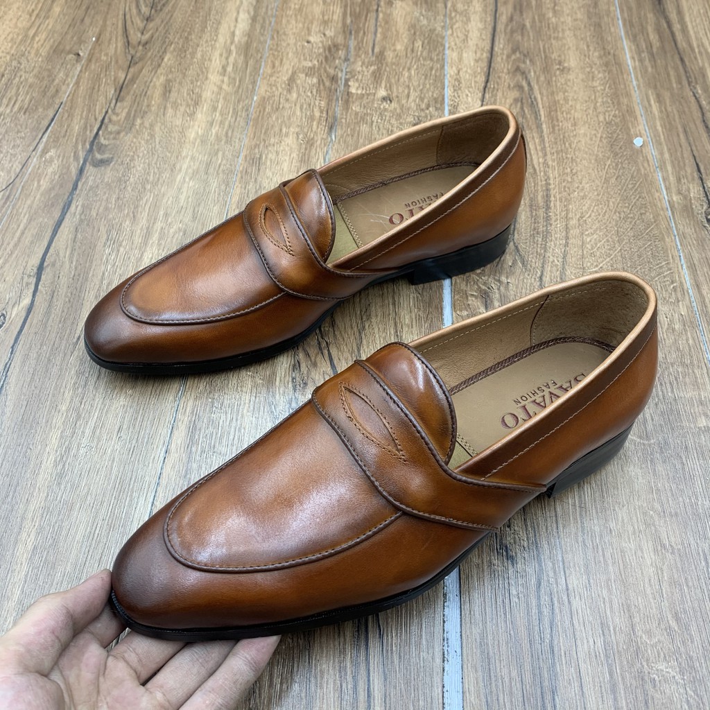 Giầy lười da bò nam phong cách lịch lãm 2021  + Tặng đón gót sừng cao cấp