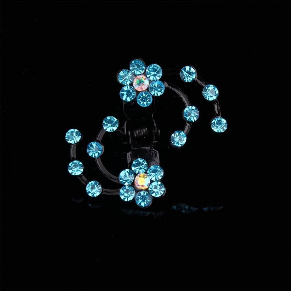 Bộ 6 kẹp tóc càng cua HAIMEIKANG thiết kế mặt bông hoa đính đá xinh xắn thời trang dành cho nữ