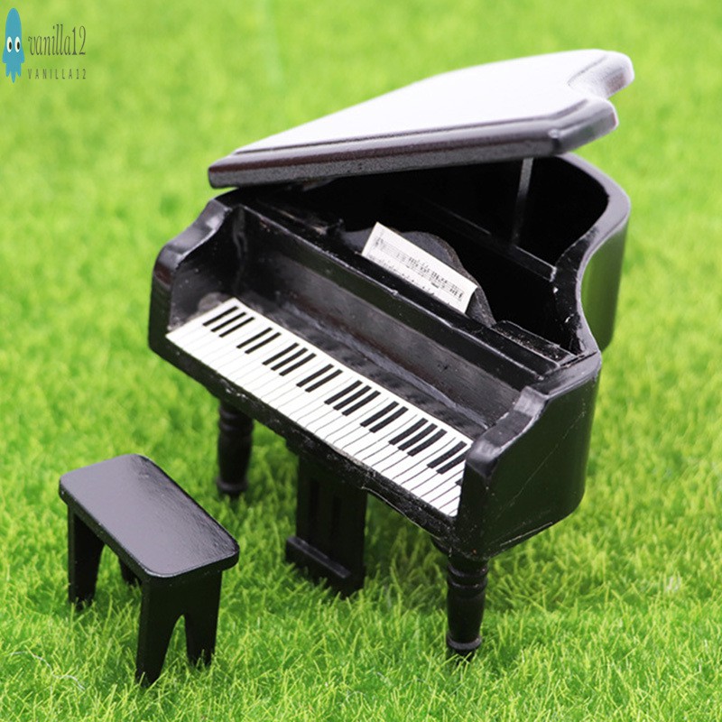 Đàn Piano Mini Bằng Gỗ Tỉ Lệ 1 / 12 Trang Trí Nhà Búp Bê