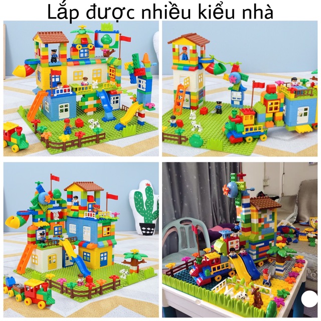 Lego Duplo 242 chi tiết đồ chơi lắp ráp mô hình xây dựng cho bé chất liệu nhựa ABS an toàn