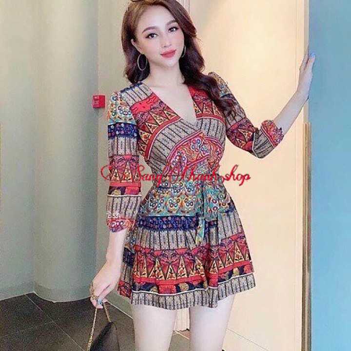 Jumtsuit Thổ Cẩm Tay Lở| Sét Sang Chảnh Phong Cách | BigBuy360 - bigbuy360.vn