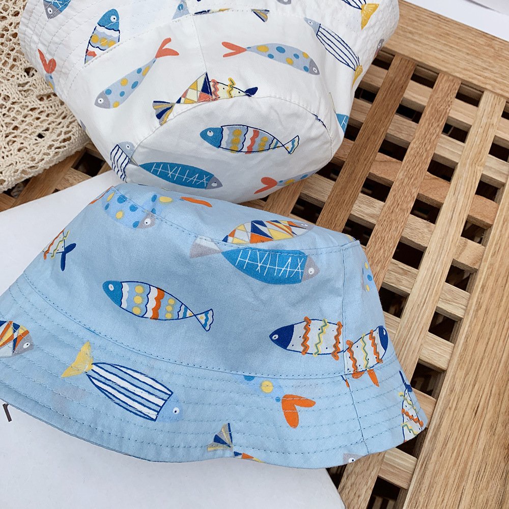 Mũ trẻ em chất liệu cotton mềm mịn hoạ tiết hoạt hình dễ thương từ 0-8 tháng, phong cách Hàn Quốc đáng yêu cho bé