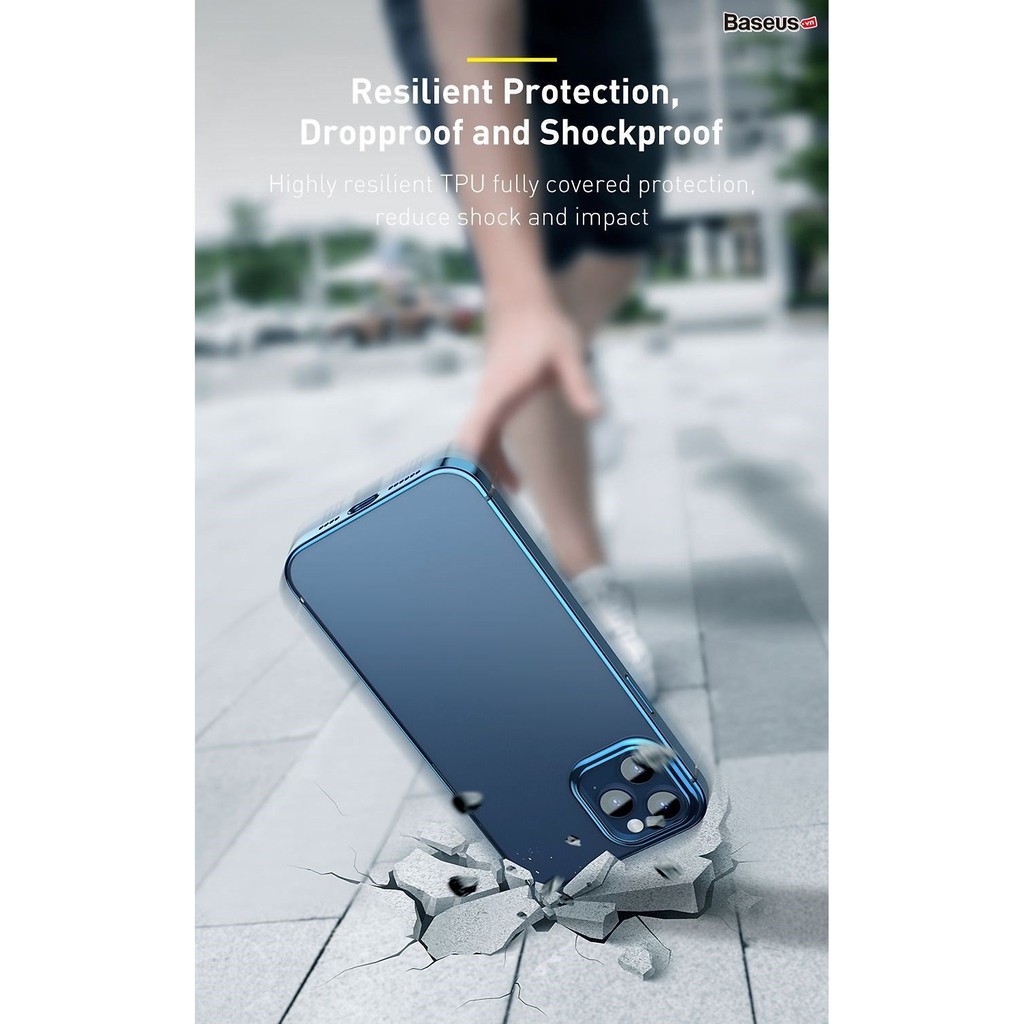 Ốp lưng Silicone dẻo trong suốt viền si màu Baseus Shining Case cho iPhone 12 mini / iPhone 12 / iPhone 12 Pro / iPhone