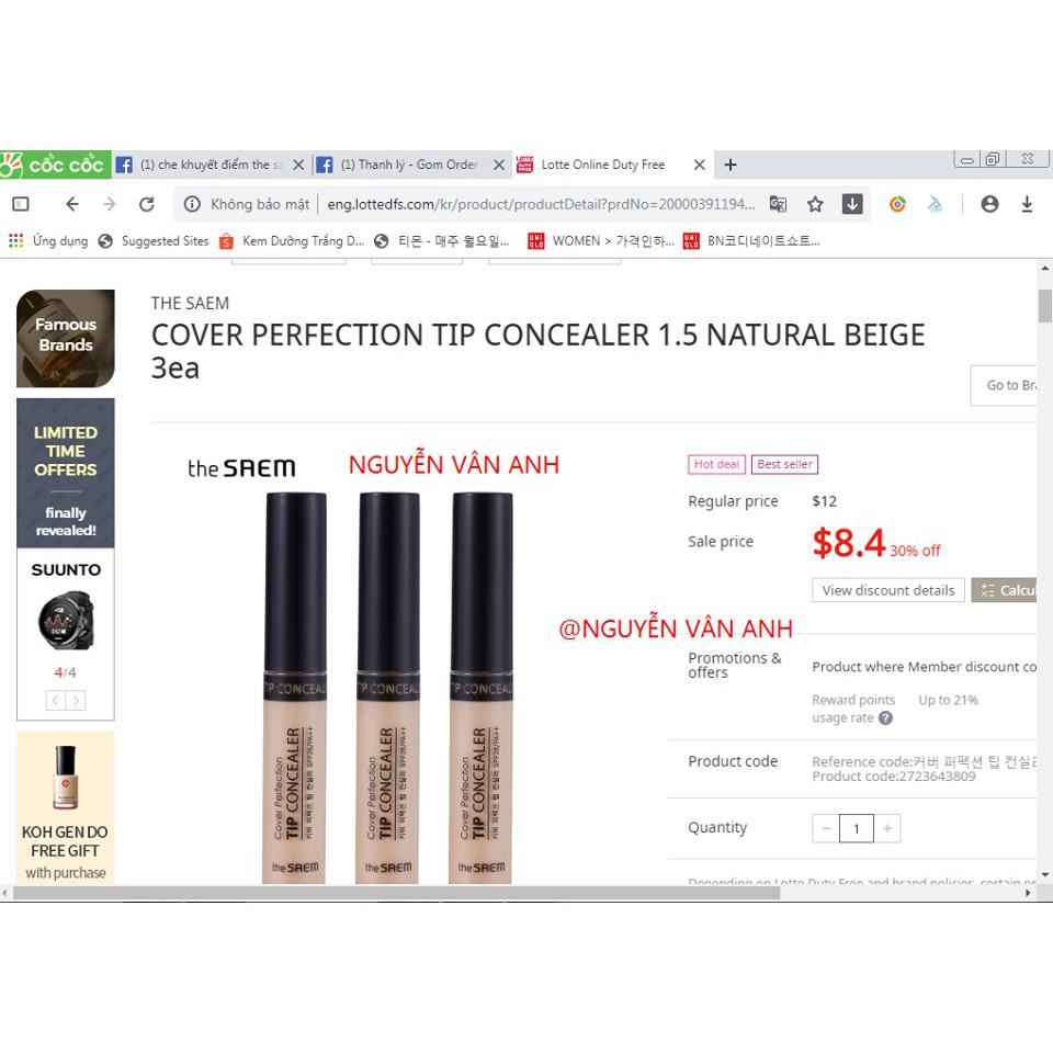 Che khuyết điểm The Saem Cover Perfection Tip Concealer | BigBuy360 - bigbuy360.vn