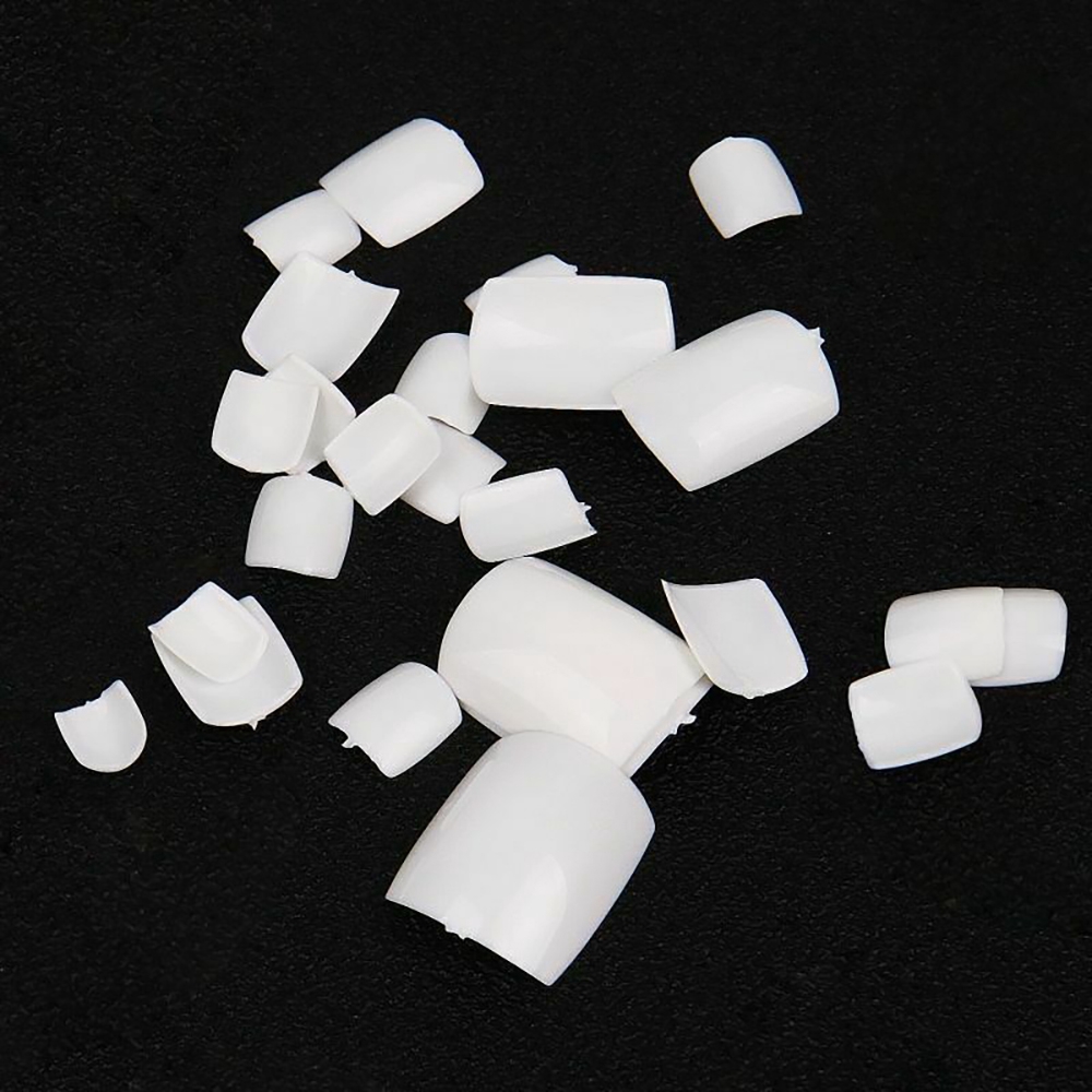 Móng chân giả màu trắng/trong suốt/tự nhiên bằng chất liệu acrylic