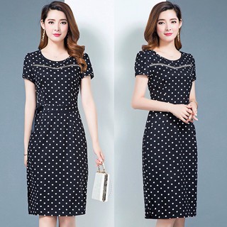 Đầm Ôm Đầm Thun Mịn Chấm Bi Trẻ Trung 2019 Hàng Đẹp MSNN1102