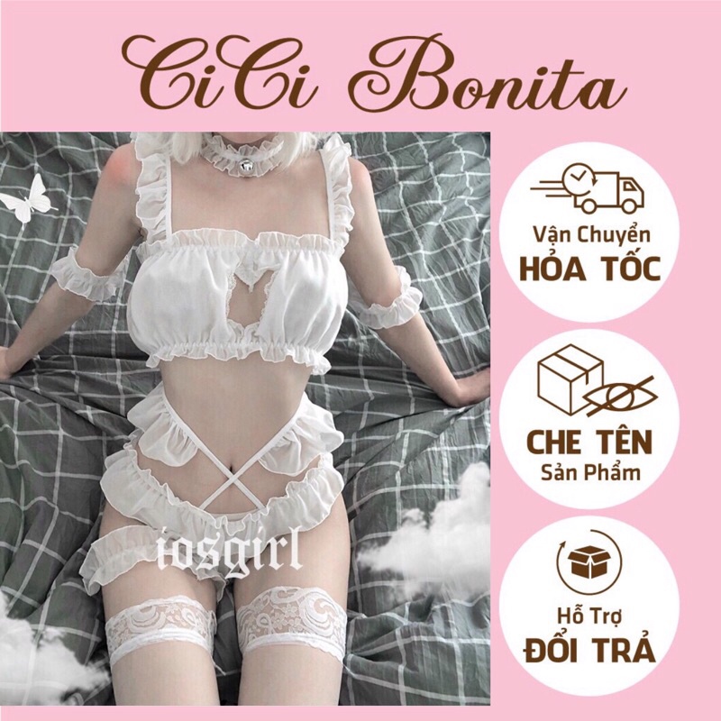 Bộ đồ lót/ set đồ ngủ nữ/ nội y khoét ngực sexy CP26 CICI BONITA ( quà Valentine dễ thương),Ship hoả tốc HCM