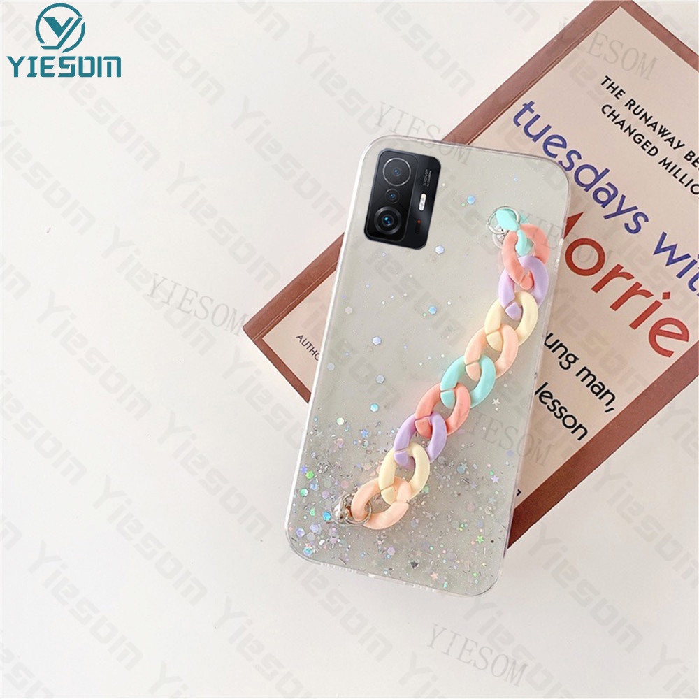 Ốp Điện Thoại Silicon Mềm Trong Suốt Có Dây Vòng Tay Cho Xiaomi Mi 12 11 Lite Mi 10T 11T 12T Pro Poco X3 GT Nfc M3 Pro 5G