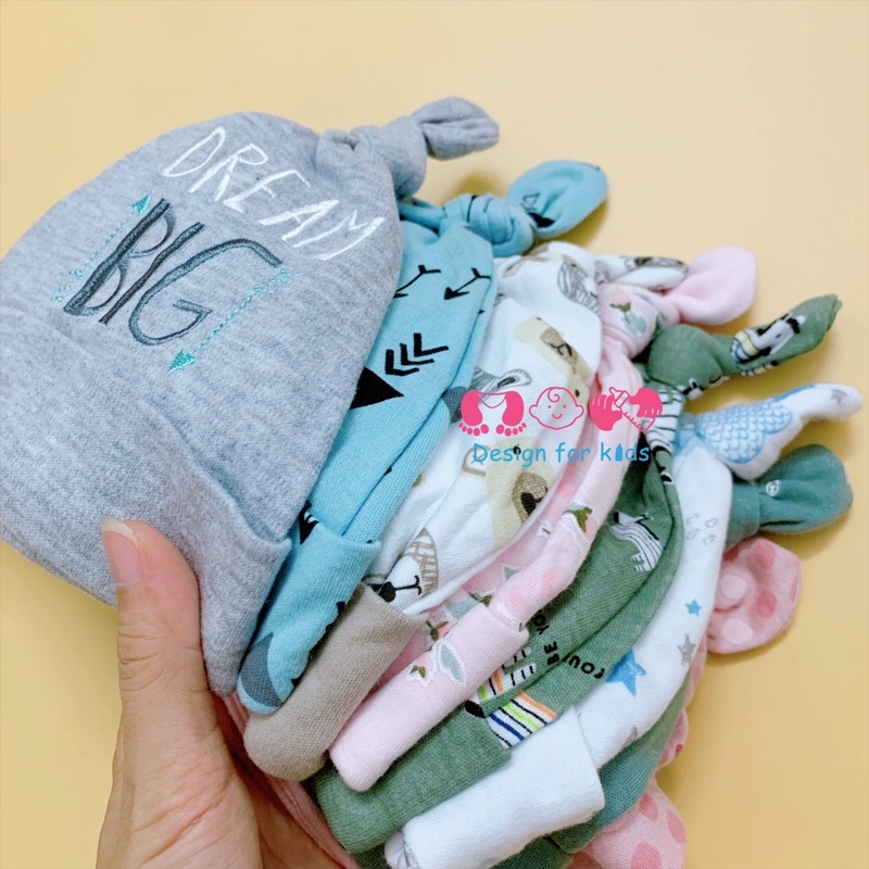Mũ đội đầu, mũ có chóp xinh yêu hàng xuất dư các hãng cho bé sơ sinh