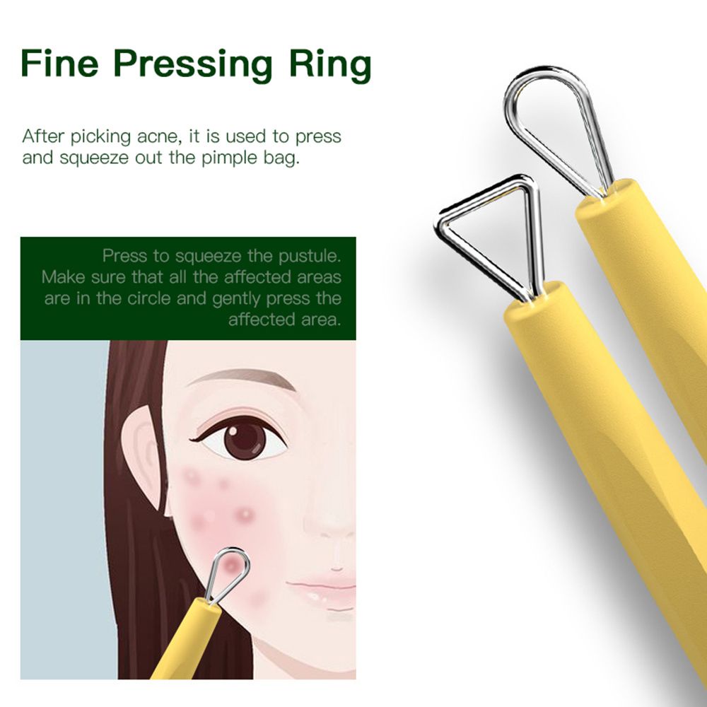 [Hàng mới về] Set dụng cụ nặn mụn hai đầu bằng thép không gỉ nhiều màu sắc tùy chọn