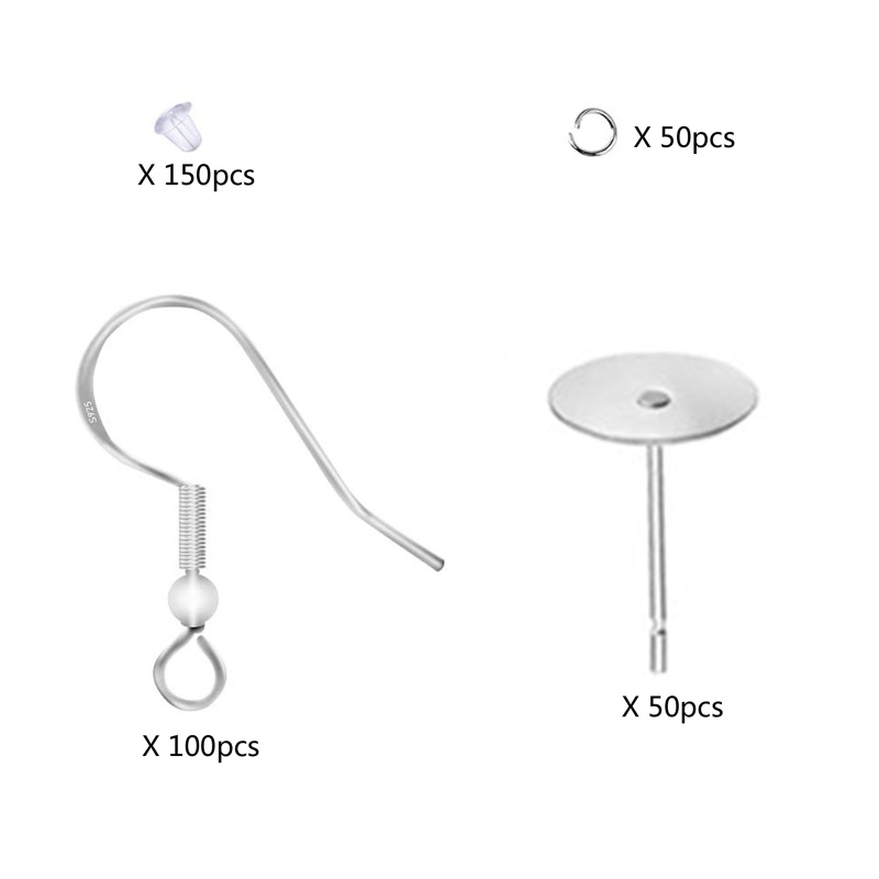 Set 350 Móc Bông Tai + 100 Móc Bông Tai Không Gây Dị Ứng