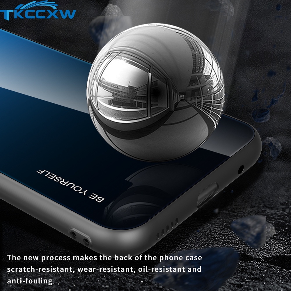 Ốp điện thoại mặt kính cường lực cứng màu gradient cho Samsung Galaxy A32 A82 F62 M62 M32 A52S M42