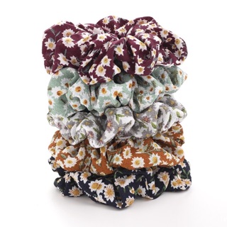 Cột tóc scrunchies hoạ tiết hoa cúc daisy