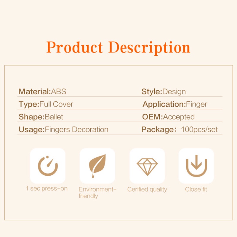 Set 100 Móng Tay Giả Màu Sắc Xinh Xắn Blc021-Blc037