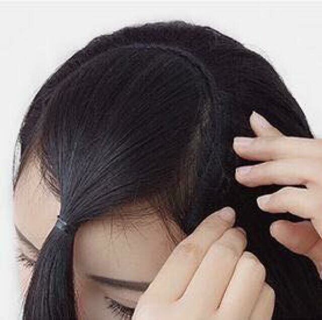 Kẹp tóc giả u thẳng cúp ❤️freeship50k❤️ tóc chữ u ôm 3/4 đầu ngắn