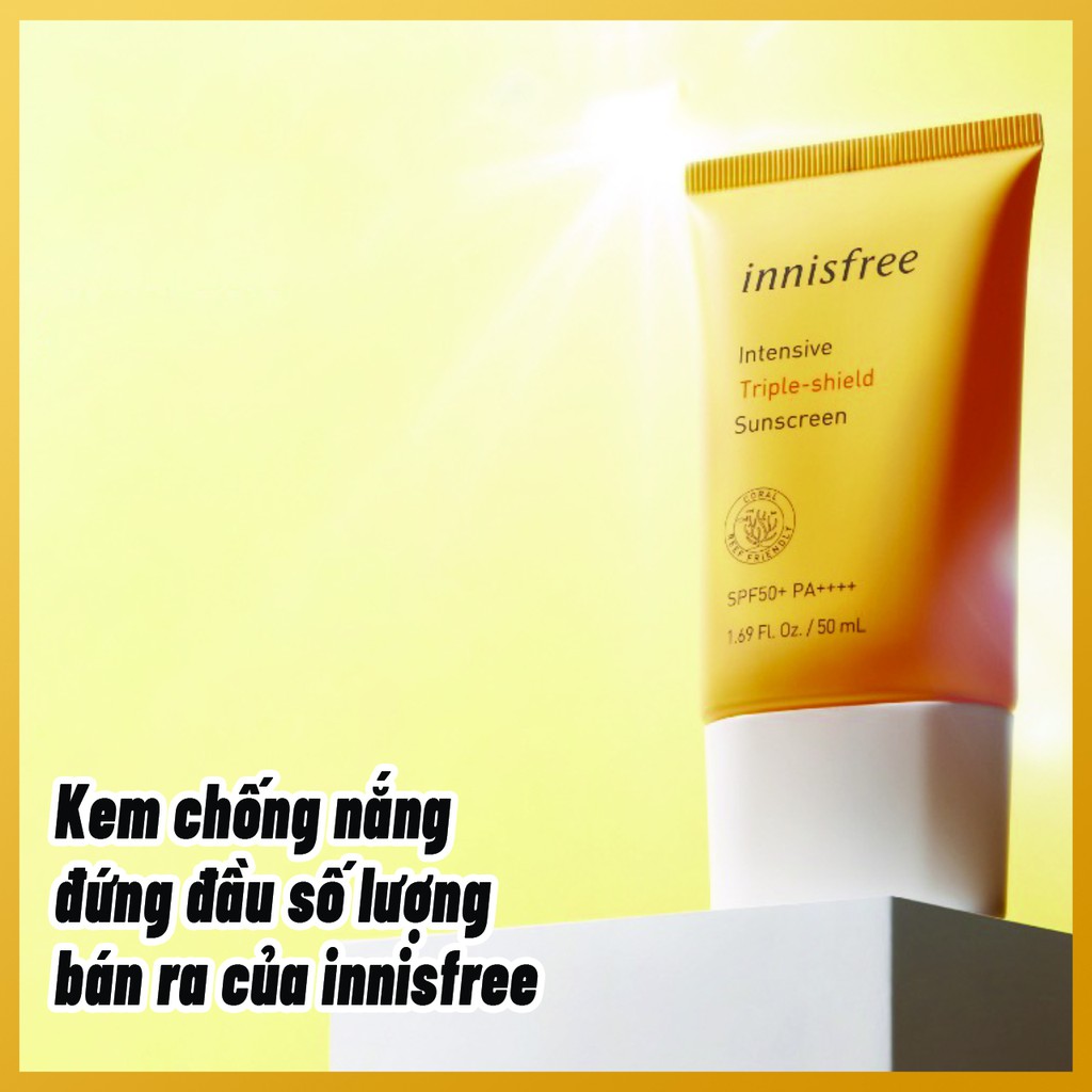 Kem chống nắng Innisfree SPF50+/PA++++ cấp ẩm làm dịu da lâu trôi 50ml