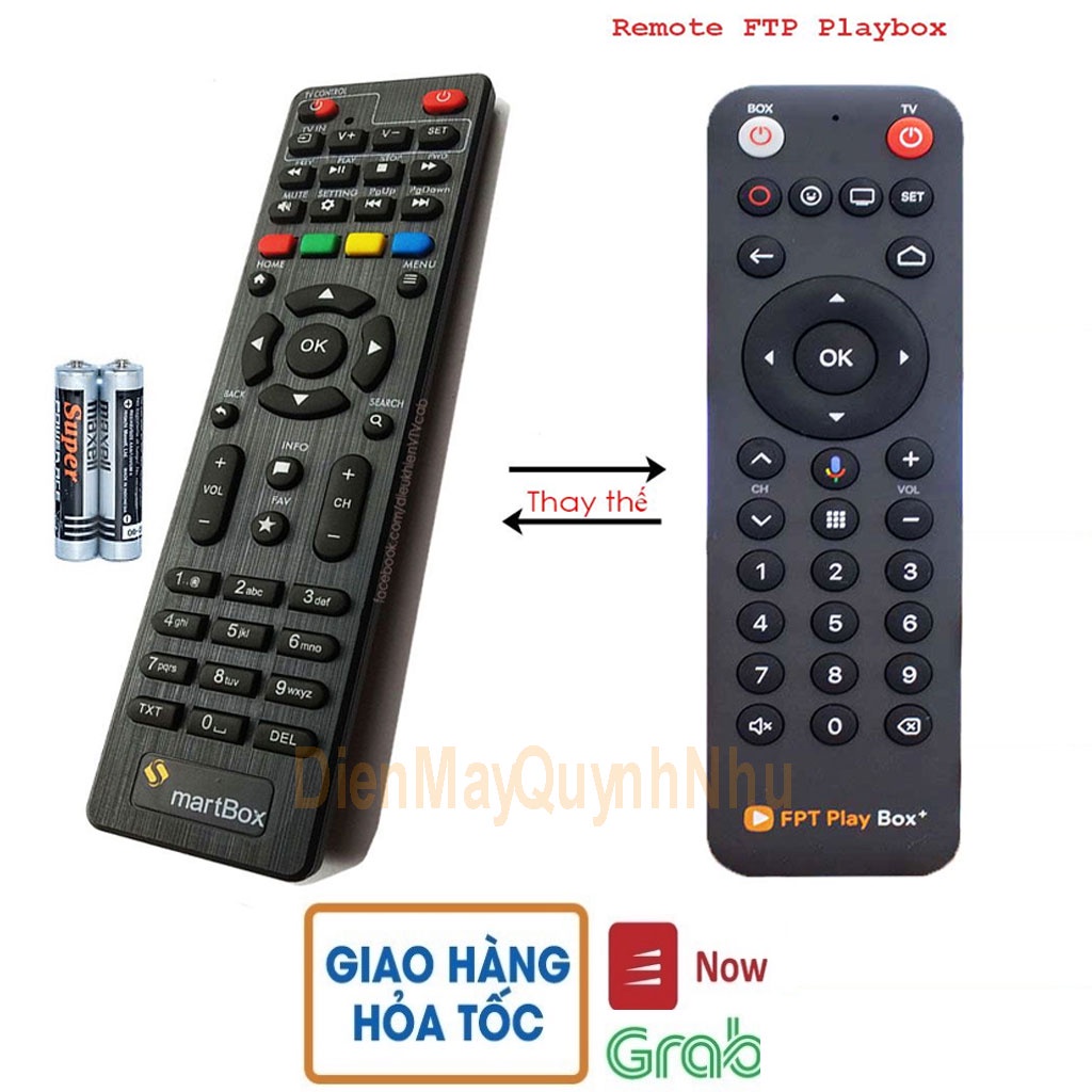 Remote SmartBox, điều khiển thay thế dùng được với  FPT Play box S (T590), 2018 (S335), 2019 (S400),