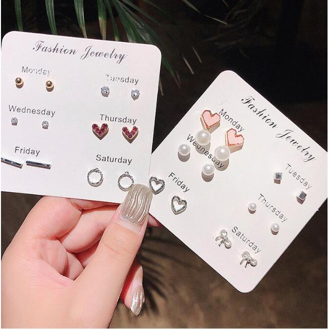 Bingo Set 7 Đôi Bông Tai Xinh Xắn Thời Trang Cho Nữ