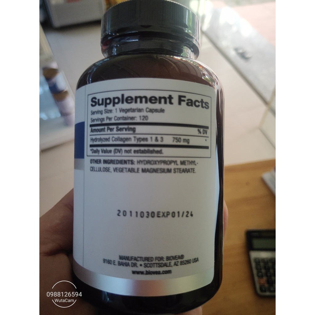 Viên Uống Collagen 750mg BIOVEA Đức, 120 viên