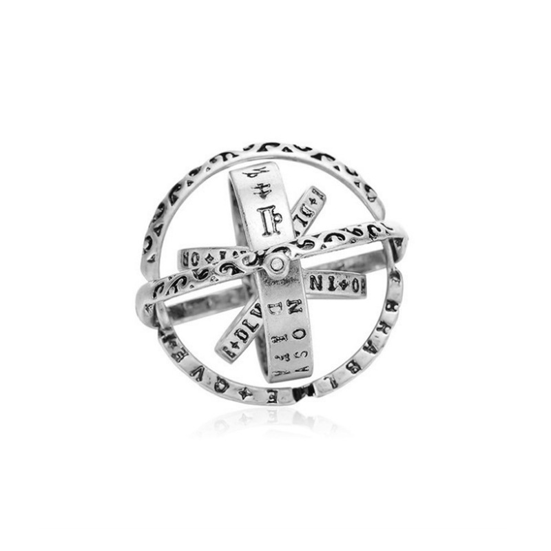 Nhẫn đeo ngón tay hợp kim thiết kế quả cầu vũ trụ độc đáo thời trang