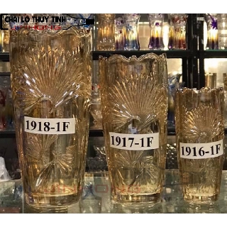 BÌNH HOA THỦY TINH HOA VĂN CAO CẤP 25CM - LH25CM-1917