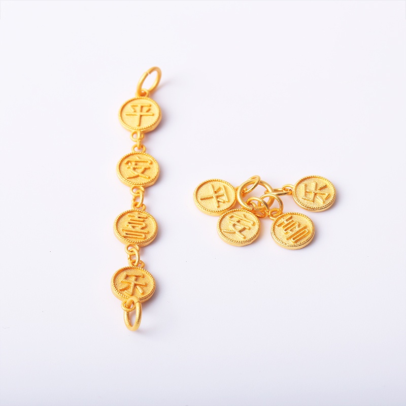 [Hàng Có Sẵn Giao Hàng Ngay Lập Phương] Mặt Dây Chuyền Chuỗi Hạt Tròn Nhỏ Màu Vàng Không Gây Dị Ứng Cao Chống Dị Ứng An Toàn Không Dị Ứng diyTrượt