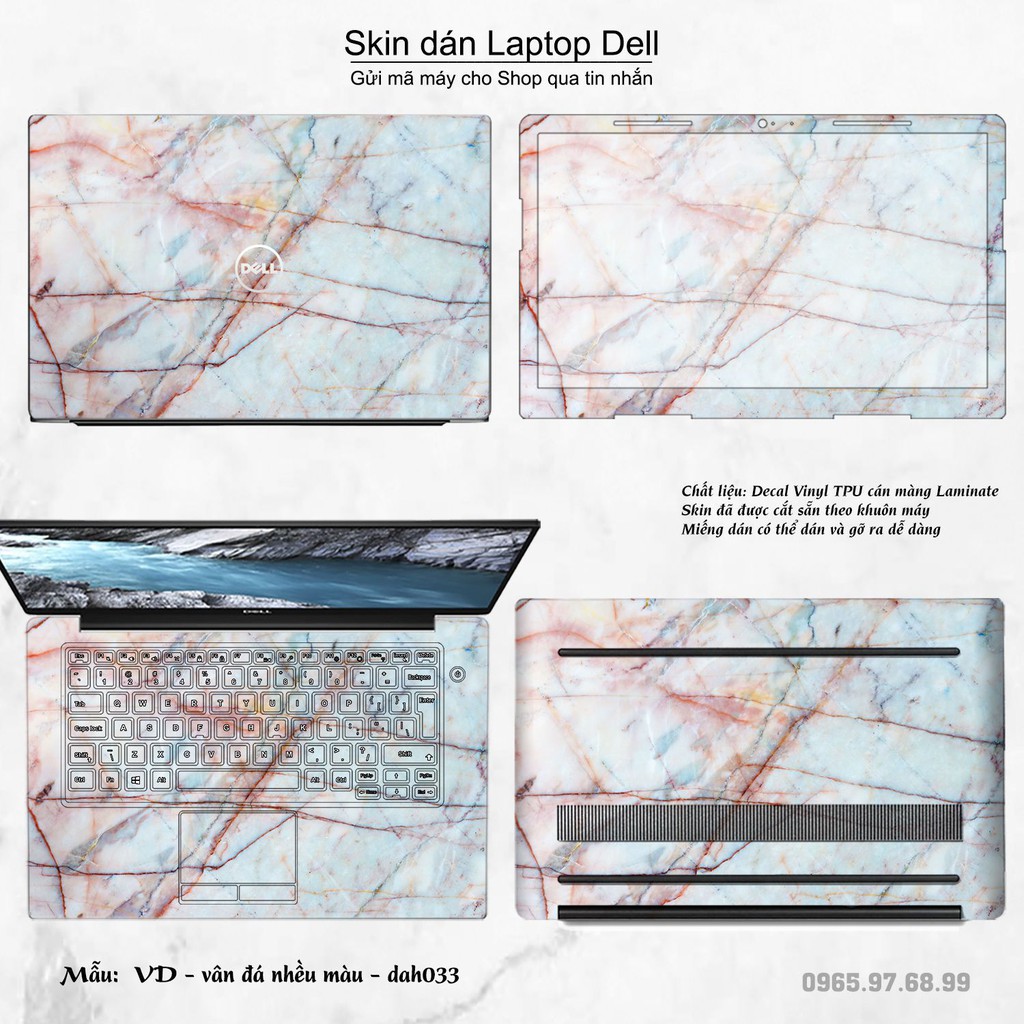 Skin dán Laptop Dell in hình vân đá bộ 2