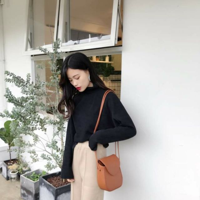 (Có sẵn)Áo len cổ cao Hồng kông hương vị retro | BigBuy360 - bigbuy360.vn