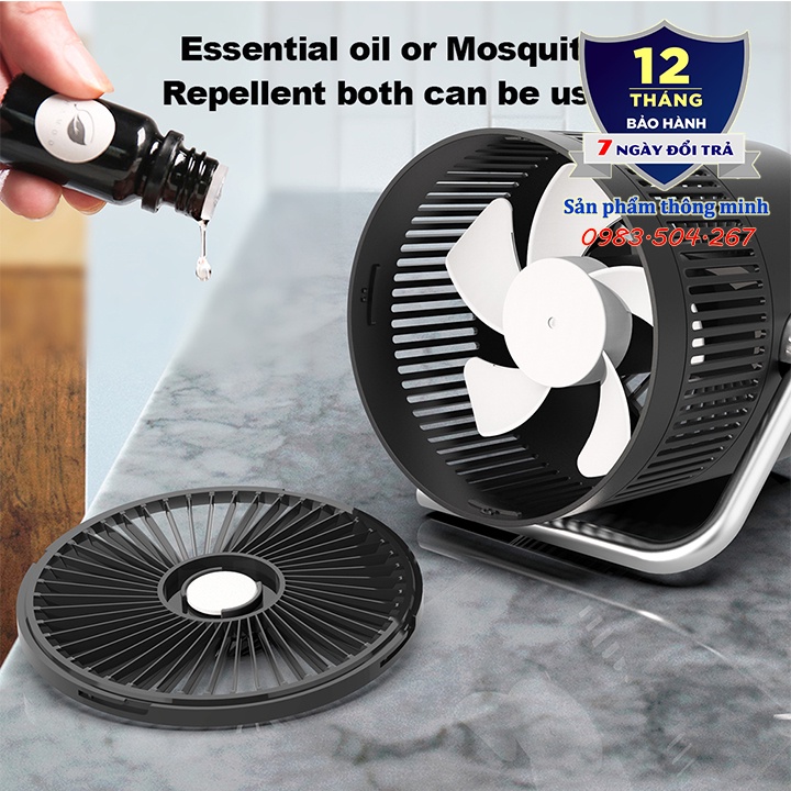 Quạt tích điện để bàn mini Xiaomi Smart Frog KW-MF200/KW-MF300/KW-MF900 - dung lượng 2000 mAh - 7 giờ sử dụng