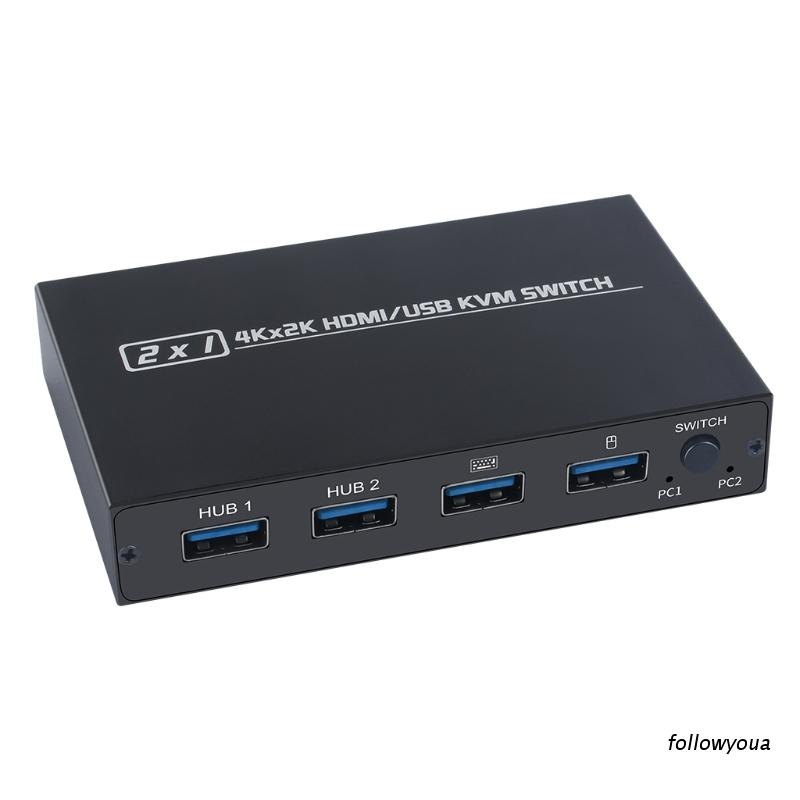 Công Tắc 1 Cổng KVM HDMI-compatible/USB KVM Hỗ Trợ 2Kx4K 2 Hosts