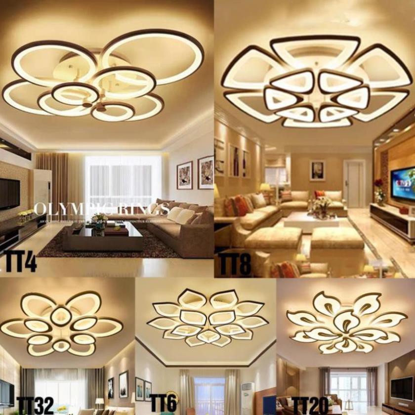 Đèn Led Ốp Trần Trang Trí Phòng Khách  12 Cánh, 3 Chế Độ Sáng Bảo Hành 12 Tháng