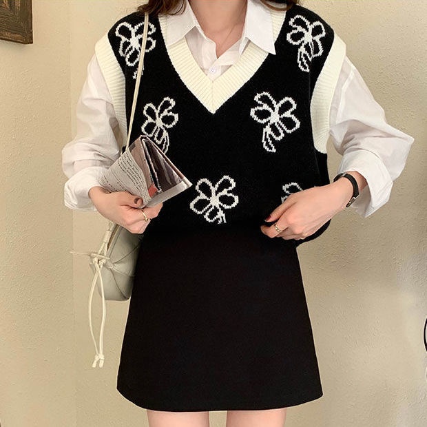 Áo Len Ghi Lê Cổ Chữ V Thời Trang Thu Đông Mới Cho Nữ 2021