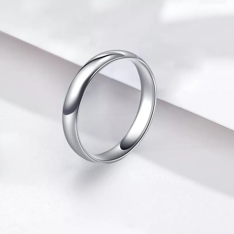 Nhẫn đôi đơn titan tròn trơn cao cấp không đen rỉ vĩnh viễn ít trầy NC197