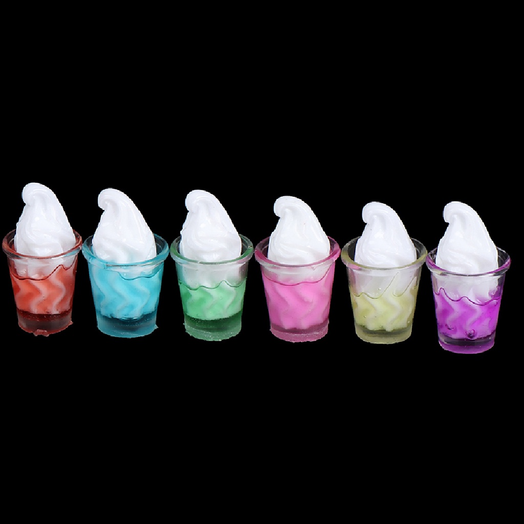 Set 10 Ly Kem / Thức Ăn / Nước Uống Màu Sắc Ngọt Ngào Trang Trí Nhà Búp Bê 1 / 12