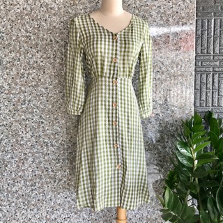 [RẺ VÔ ĐỊCH -HÌNH THẬT ] Đầm xoè caro vintage chun eo co giãn thoải mái siêu đẹp