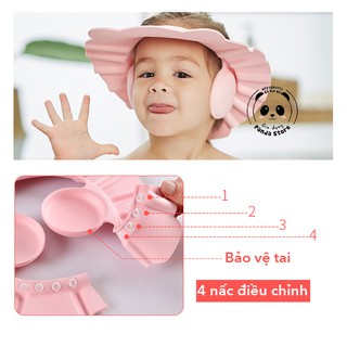 Mũ gội đầu có che tai cho bé
