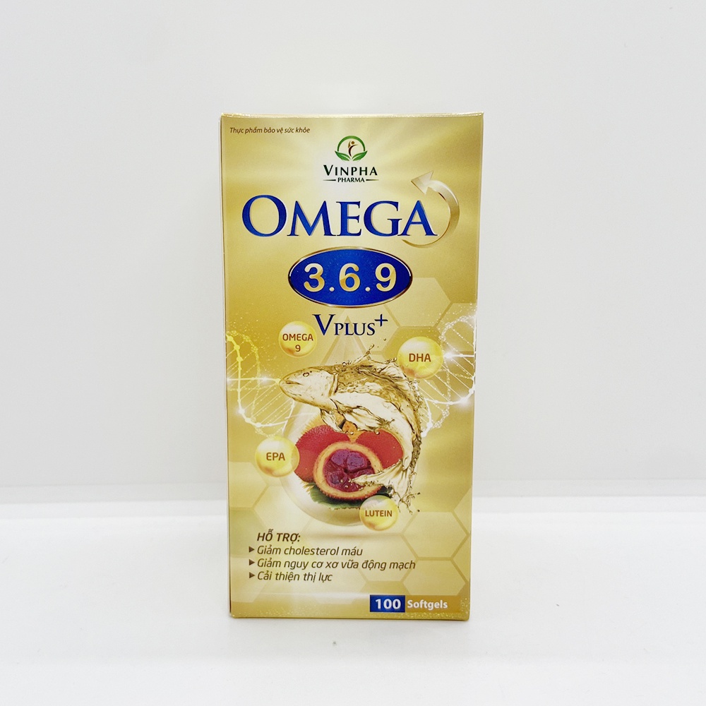 Viên dầu cá Omega 369 Dầu hạt lanh, dầu gấc, hoa anh thảo - Hộp 100 viên