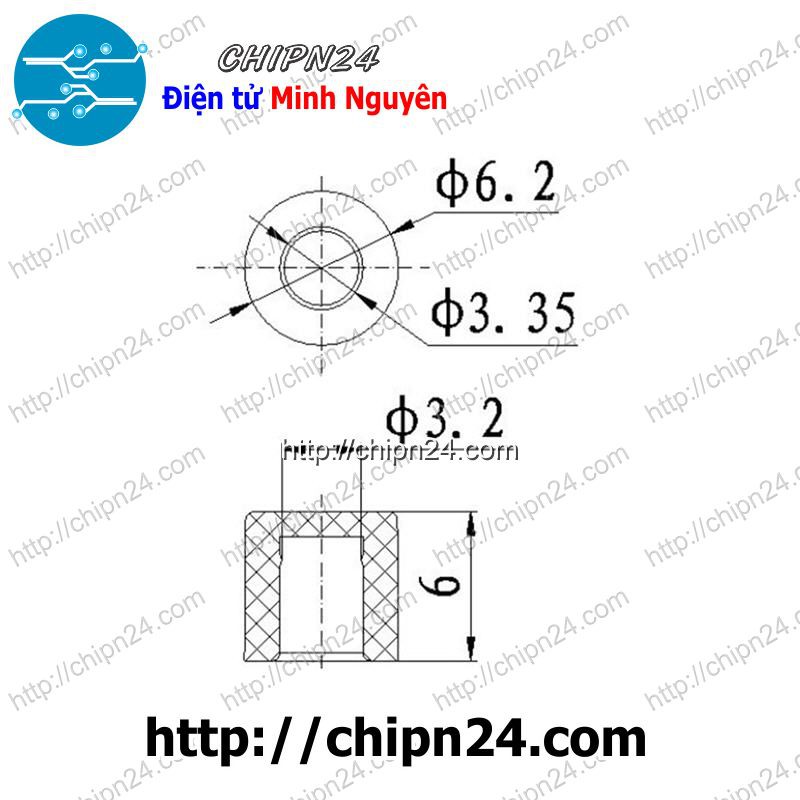 [10 CÁI] (KG1) Nắp chụp nút nhấn vuông 6x6mm XANH LÁ